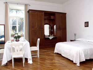 Superior double with panoramic view, balcony, private facilities (shower), and breakfast